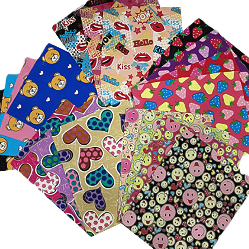 Barevná potištěná umělá kůže pro tašku