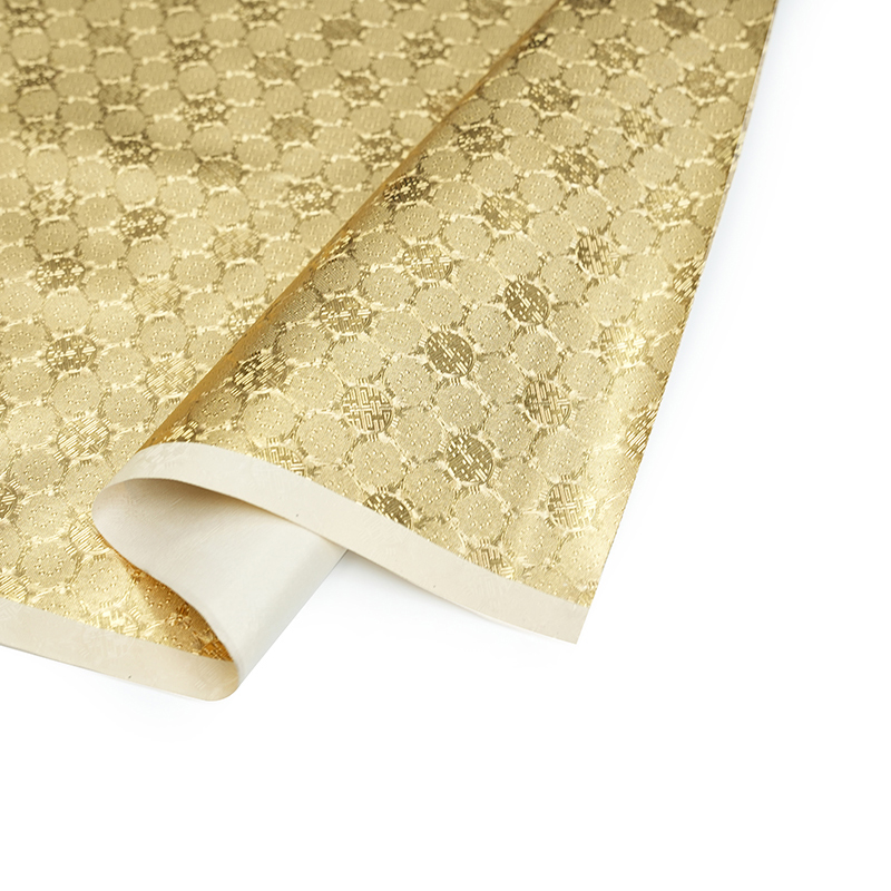 Lesklá zlatá umělá kůže pro tašku